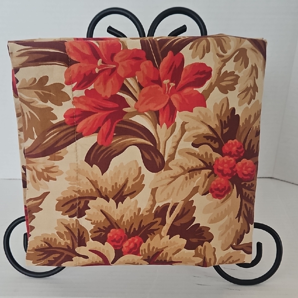 Eddie Bauer Home Red Brown Floral Cotton King Pillow Sham